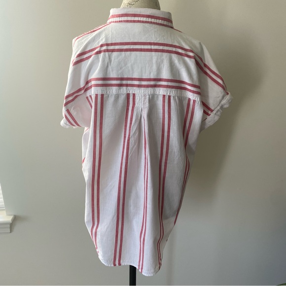 Goodthreads Red & White Striped Button Up Shirt - Picture 3 of 8